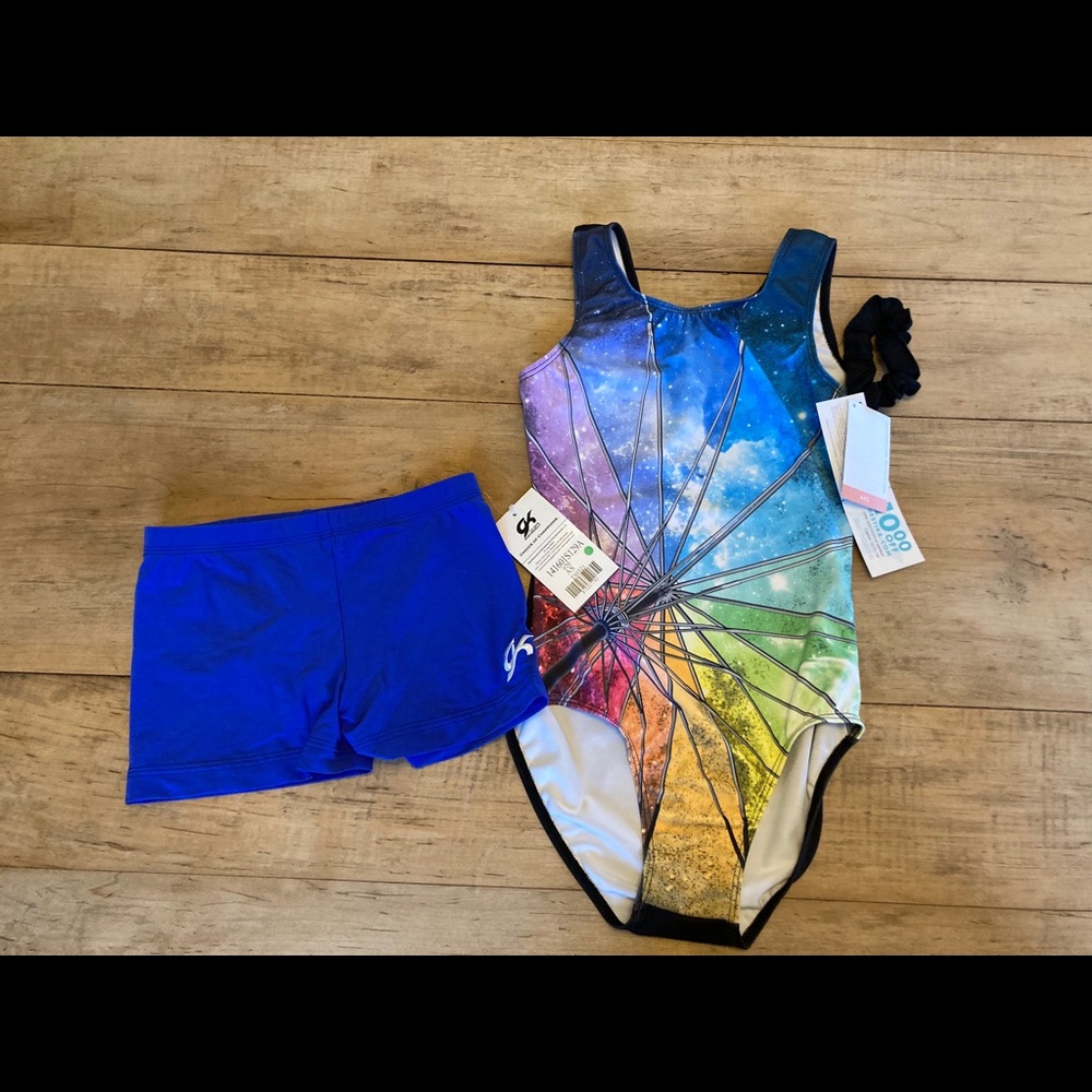 NWT Adult Xsmall Destira Leotard & Biker Shorts